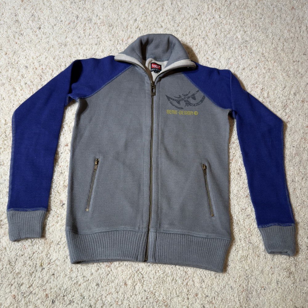 Berik Design Racing Vision Future Full Zip Jacket Moto Style Gray Blue